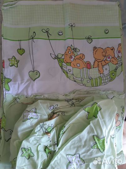 Детская кроватка манеж с маятником и матрасос