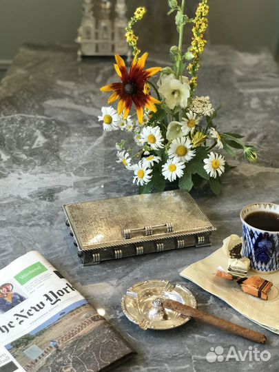 Коробка для сигар ; серебро, портсигар, шкатулка