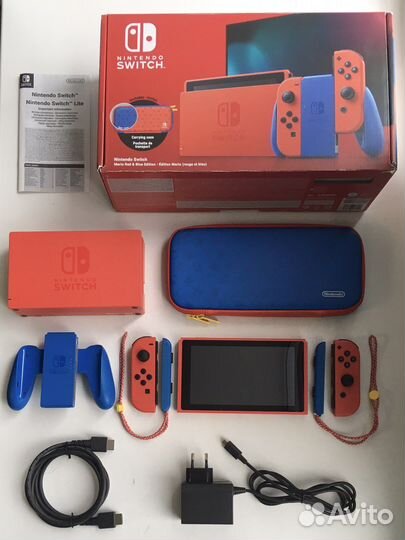 Nintendo Switch Mario прошитая (идеал) / комплект