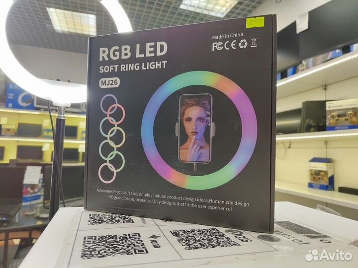 Лампа новая для фото rgb 26cm + штатив