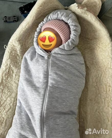 Кокон теплый для новорожденных поддевка