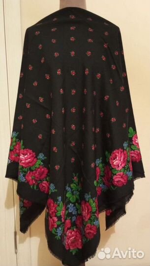 Шерстяной платок (шаль) винтажный, Чехословакия