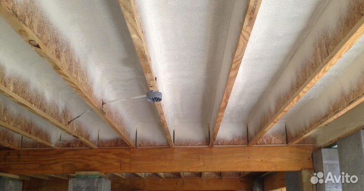 Утепление, теплоизоляция пенополиуретаном потолка