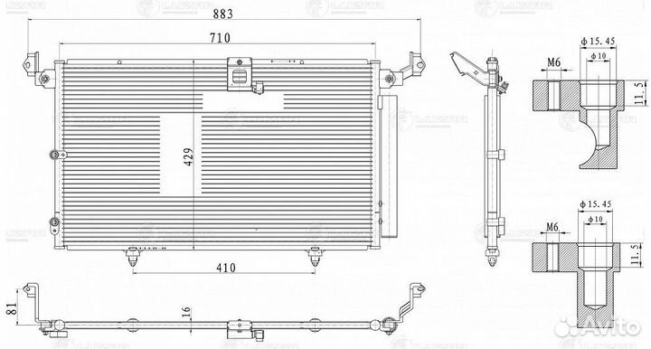 Luzar lrac1907 Радиатор кондиц. для ам Lexus RX 98