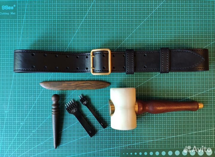 Широкий ремень из натуральной кожи 50мм