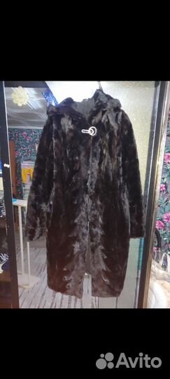 Шуба норковая с капюшоном 50 52 черная