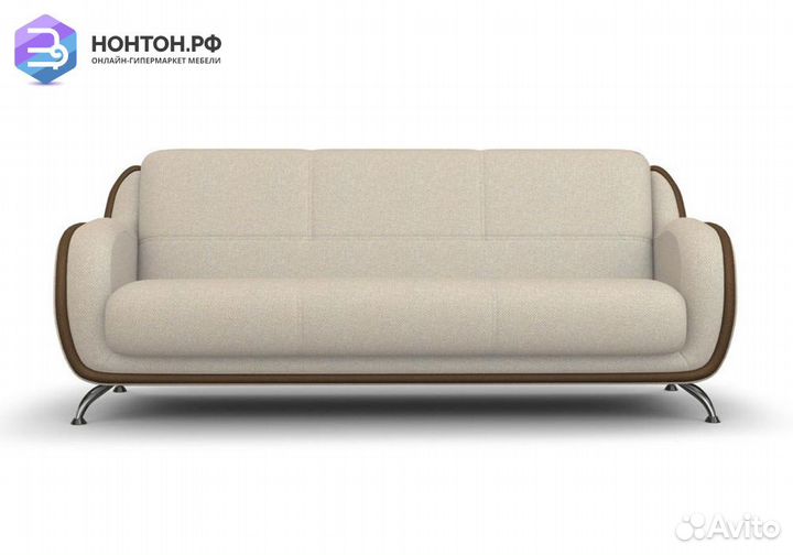 Диван книжка Вега-8 светло-бежевый / коричневый