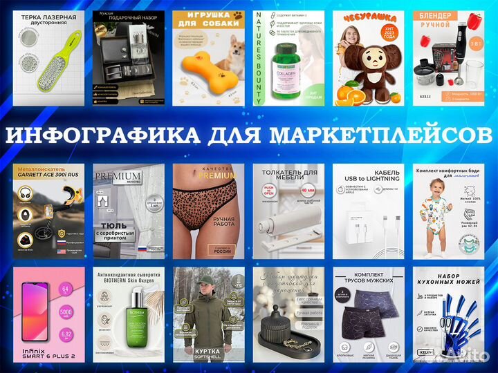 Инфографика для маркетплейсов / Фотошоп/Ретушь