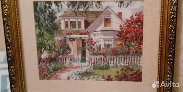 Картина вышитая крестиком, ручная работа