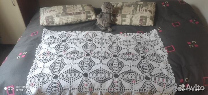 Вязаная скатерть крючком, 1.20-90