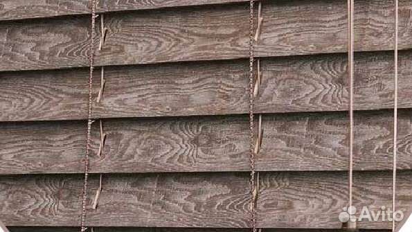 Горизонтальные деревянные жалюзи 50 мм Мореный дуб