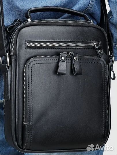 Мужская кожаная сумка через плечо