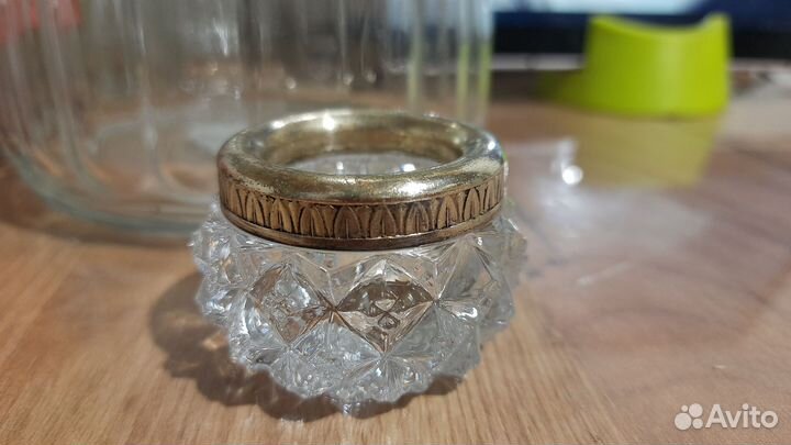 Солонка СССР хрусталь-мельхиор