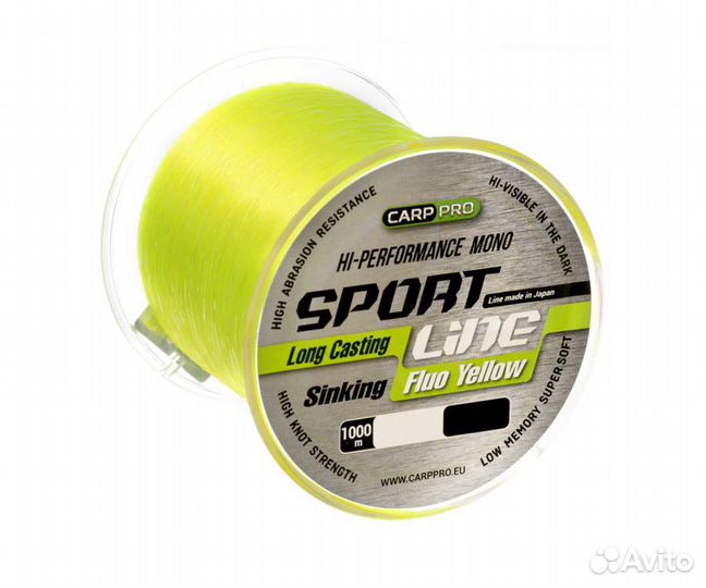 Carp PRO Леска Sport Line Fluo Yellow 1000м