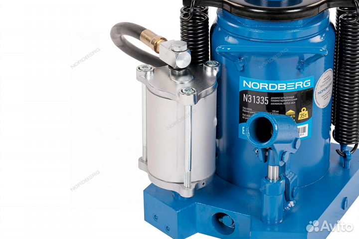 Домкрат бутылочный 35т пневмогидравлический N31335