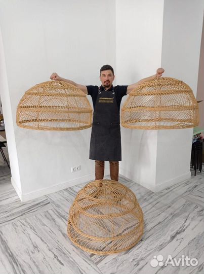 Плетеный абажур