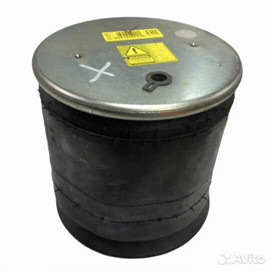 Пневмоподушка со стаканом 2 отв. M12. 1 отв. штуц