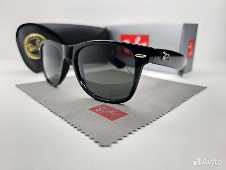 Очки Ray Ban Wayfarer 2140 Черные Стекло