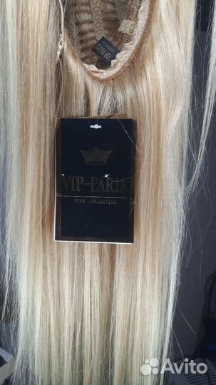 Парик из натуральных волос блонд 60 см