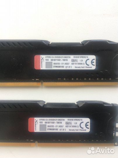 HyperX Fury оперативная память 8х2 16gb