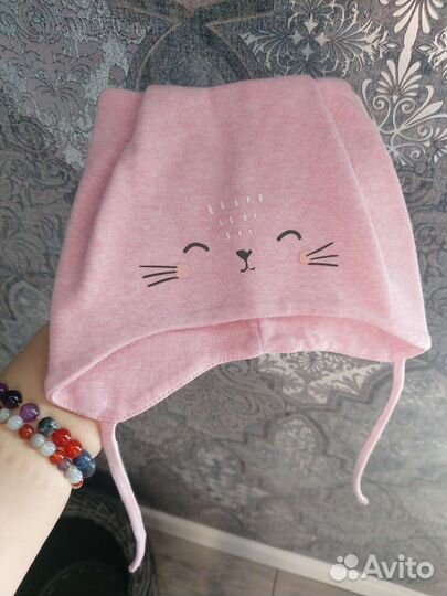 Шапочка для девочки демисезонная, холодное лето