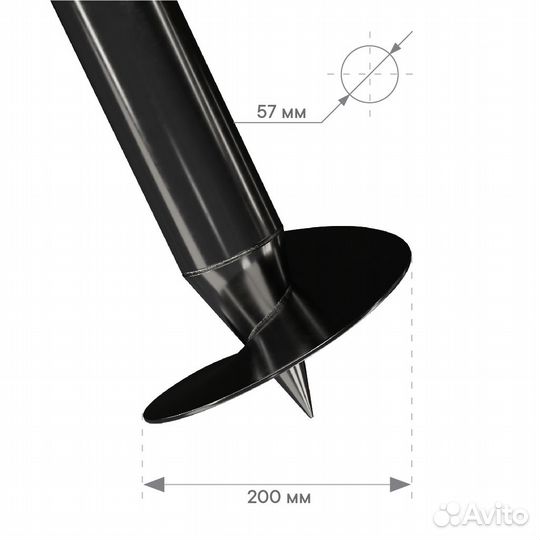 Винтовые сваи 57 3500 (Премиум, 3мм)