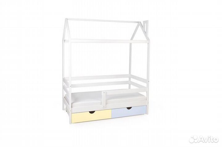 Кроватка от 2х лет высокий борт из массива домик