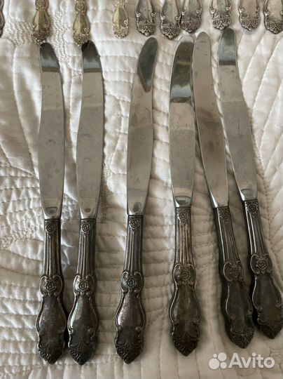 Набор столовых приборов мельхиор СССР