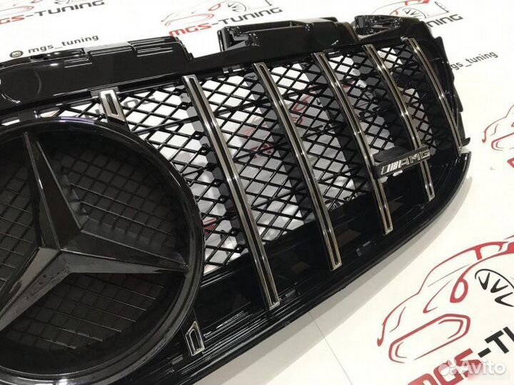 Решетка SLC-Class R172 GT Черная звезда + AMG