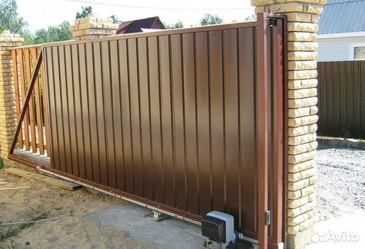 Откатные ворота с установкой