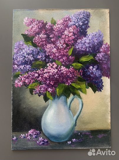 Картина маслом Сирень