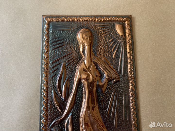 Медная чеканка плакетка СССР