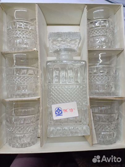 Графин и 6 стаканов хрусталь Чехословакия