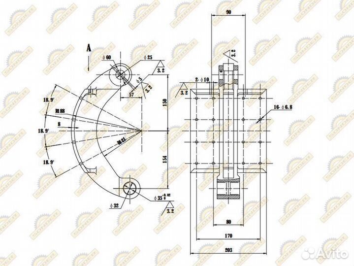 Колодка тормозная Скания 4 и 5 серии с роликом 413