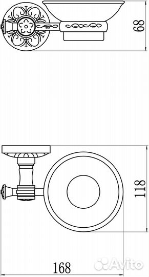 Мыльница Savol 58а (S-005859A) керамическая с нас