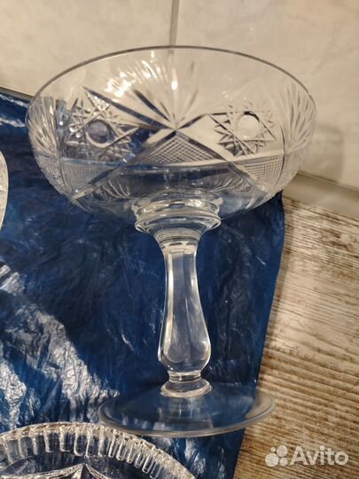 Хрусталь СССР, графин и конфетница