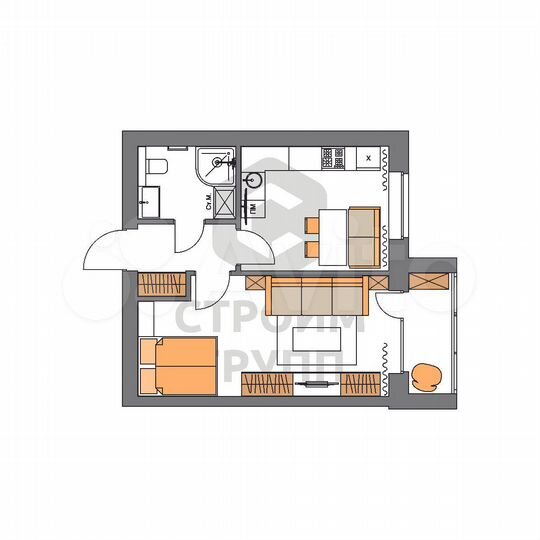 1-к. квартира, 39,7 м², 1/9 эт.