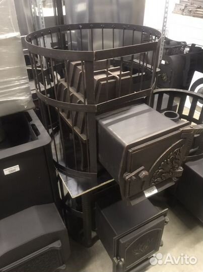 Печь банная из чугунна(цельнолитой корпус)