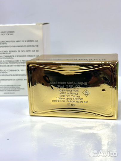 D&G the one gold intense edp 75мл тестер