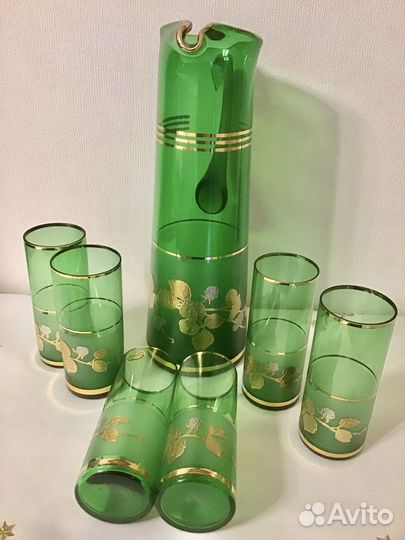 Кувшин и стаканы Богемия