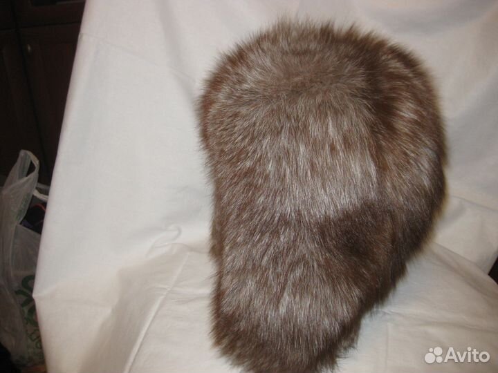 Женская шапка с ушками из песца