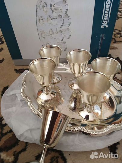 Набор рюмок.Германия.Rosenberg.С серебром.Новый
