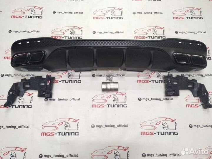 Диффузор и насадки Mercedes GLS 63 AMG All black