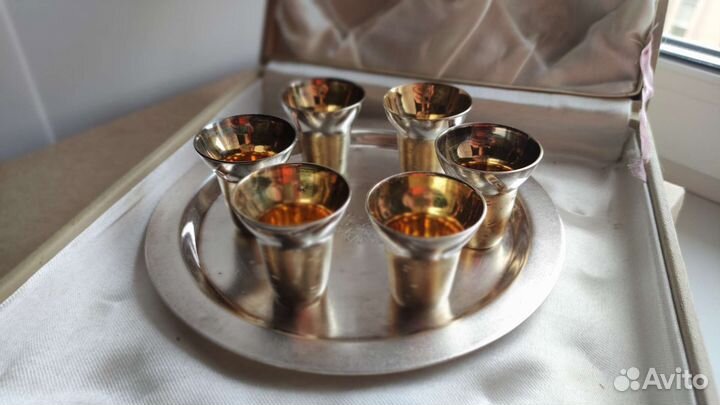 Подарочный набор стопок мельхиор СССР