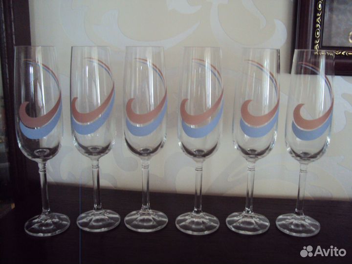 Фужеры Bohemia Чехословакия Винтаж 6 шт