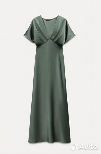 Zara New платье миди из сатина новая коллекция