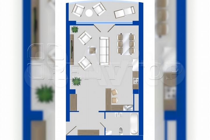 2-к. апартаменты, 68 м², 16/17 эт.