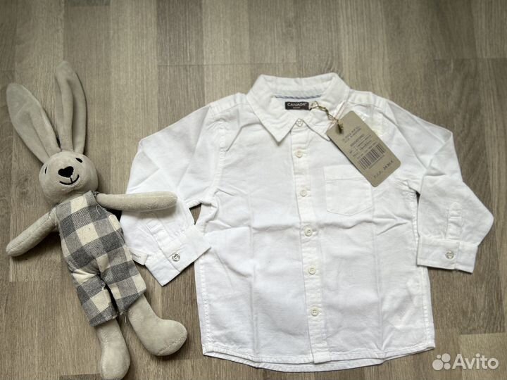 Рубашка белая на мальчика 6 мес и 18 мес