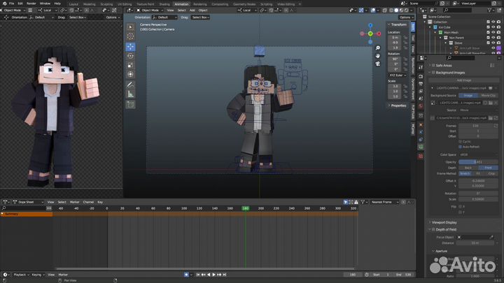 3D арты в стиле майнкрафт