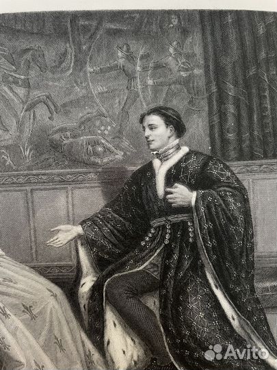 Ухаживание Генриха V. Офорт, резцовая гравюра